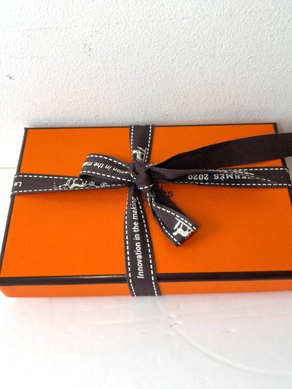 Authentic Hermes Empty Orange Box Set 5.25"x3.5"x1" Dust Bag & Ribbon